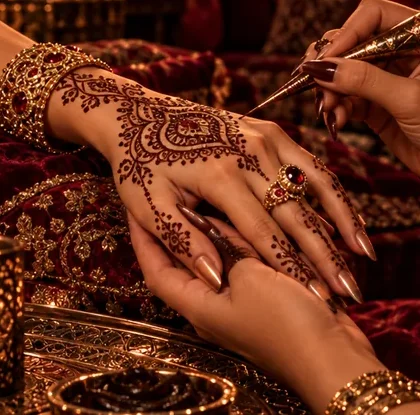 Detail einer Henna-Verzierung – Muster nur beispielhaft